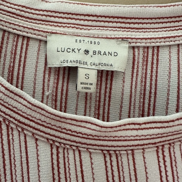 Lucky Brand Striped Tie Bell Sleeve Top - Size Small - Picture 2 of 4